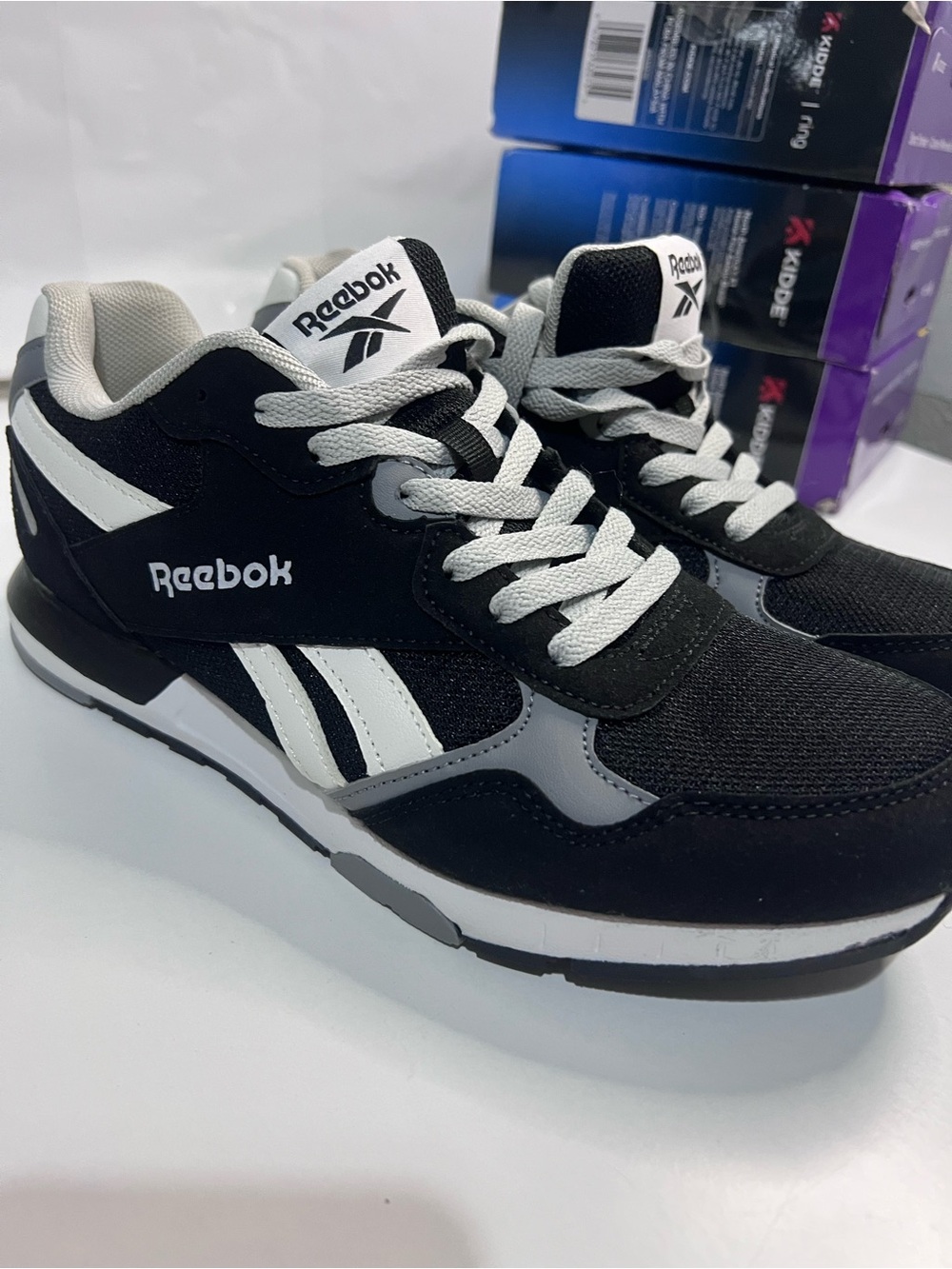 Reebok Men's Black, White & Gray Retro Runner Sneakers